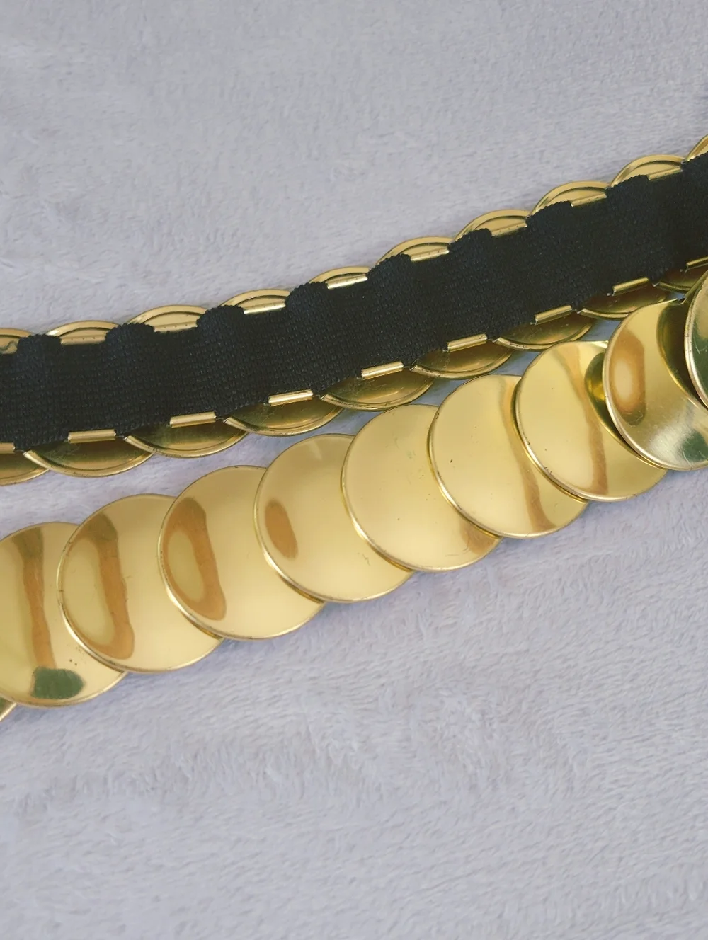 Vintage Gold Disc Stretchy Belt Disco Festival Retro